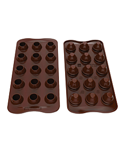 Silikomart 3D EasyChoc Choco Ei bonbonvorm silicone bruin