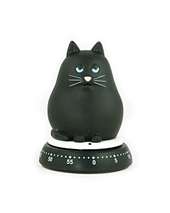 Ek Design keukentimer kat kunststof zwart