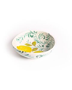 Oldenhof Arabesk ovale schaal met citroenen ø 25 cm aardewerk groen