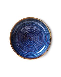 HK Living Chef Ceramics ACE7138 diep bord ø 21,5 cm aardewerk Rustic Blue 