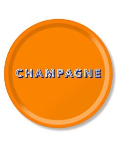 Jamida Champagne dienblad ø 39 cm hout oranje