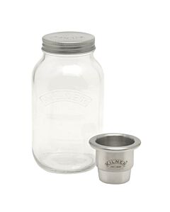 Kilner Food On The Go Jar bewaarpot 1 liter glas rvs