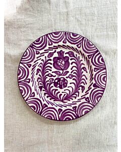 Lenta Living Granada Pomegranate dinerbord ø 26 cm aardewerk paars