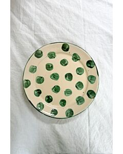 Lenta Living Stip dinerbord ø 28 cm aardewerk groen