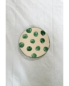 Lenta Living Stip sideplate ø 14 cm aardewerk groen