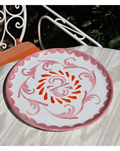 Lenta Living X Pien Laat Haar Eten zien dinerbord ø 28 cm aardewerk roze-oranje