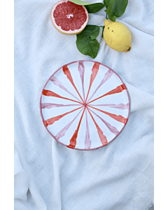 Lenta Living X Pien Laat Haar Eten zien ontbijtbord ø 22 cm aardewerk roze-oranje