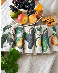 Oldenhof Fruits servet 45 x 45 cm linnen 6 stuks