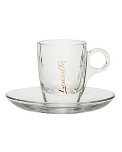 Lucaffé espressoglas met schotel set glas 2-delig