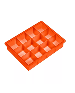 Lurch ijsblokjesvorm 4 x 4 cm 12 ijsblokjes silicone oranje
