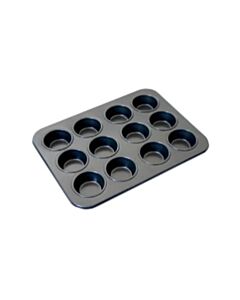 Oldenhof mini muffin bakvorm 12 muffins aluminium zwart