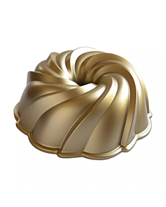 Nordic Ware Swirl tulbandvorm gietaluminium goudkleurig