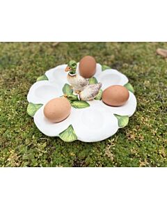 Oldenhof Eendjes schaal voor 7 eieren aardewerk