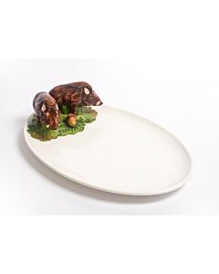 Oldenhof Everzwijnen bord ovaal 37 x 24 cm aardewerk