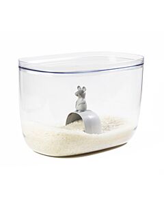 Qualy Lucky Mouse voorraadpot met lepel 7 liter kunststof grijs