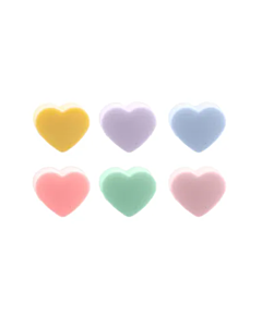 Dotz set van 6 glasmarkers silicone hart gekleurd