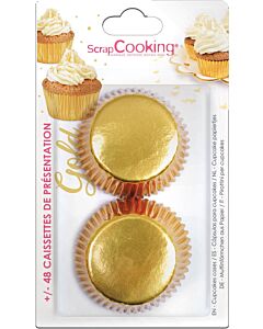 Scrapcooking Cupcake vormpjes papier 48 stuks goud