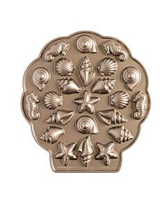 Nordic Ware Seashell Bites zeevruchten bakvorm 23 stuks gietaluminium brons
