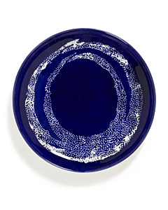 Serax Feast by Ottolenghi bord S ø 19 cm h 2 cm aardewerk Lapis Lazuli + Swirl-Dots White