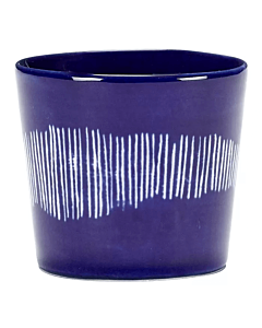 Serax Feast by Ottolenghi espressokop 150 ml aardewerk Lapis Lazuli + Swirl-Stripes White