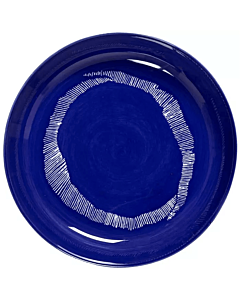 Serax Feast by Ottolenghi hoog bord ø 22 cm h 4 cm aardewerk Lapis Lazuli + Swirl-Stripes White
