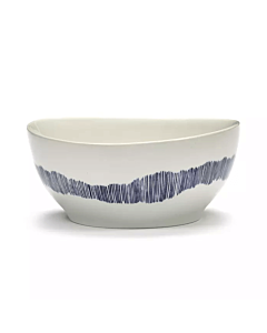 Serax Feast by Ottolenghi kom S ø 15 cm h 7 cm aardewerk White + Swirl-Stripes Blue