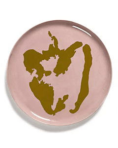 Serax Feast by Ottolenghi serveerbord ø 35 cm h 2 cm aardewerk Delicious Pink + Pepper Gold