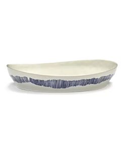 Serax Feast by Ottolenghi serveerschaal S ø 30 cm h 6 cm aardewerk White + Swirl Stripes Blue