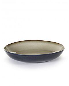 Serax Terres de Rêves pastabord ø 23,5 cm h 4,5 cm stoneware misty grey/dark blue