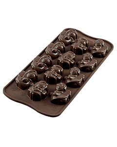 Silikomart EasyChoc Choco Angels bonbonvorm engelen 21 cm silicone bruin