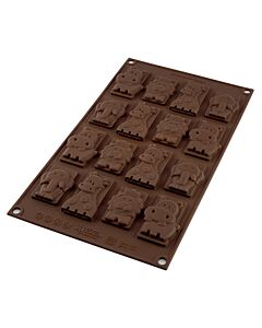 Silikomart EasyChoc Safari Choco Tags bonbonvorm 29,5 cm silicone bruin