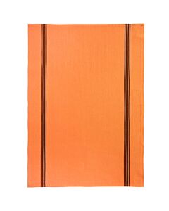 Charvet PIANO theedoek 75 x 52 cm linnen oranje met donkere streep