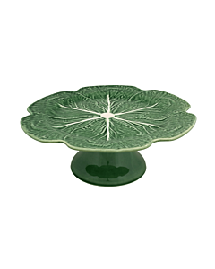 Bordallo koolblad taartplateau ø 31 cm aardewerk groen