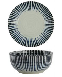 Tokyo design Shin Tokusa kom ø 10,7 cm keramiek crème blauw gestreept