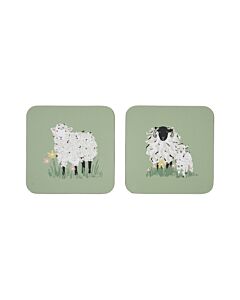 Ulster Weavers Woolly Sheep onderzetter 10,5 x 10,5 cm 4 stuks
