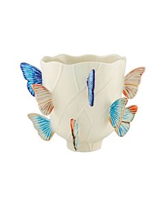 Bordallo Vaas met vlinders ø 32 cm aardewerk wit