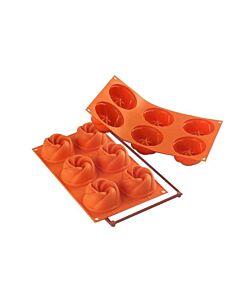 Silikomart Fancy & Function mini Vertigo bakvorm 7,7 cm silicone oranje 