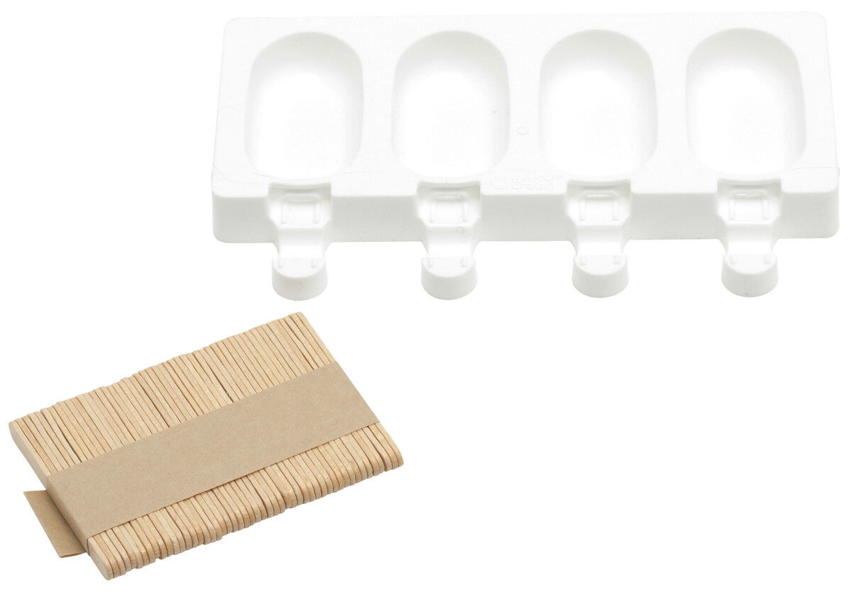 ingesteld Raad Enten Silikomart ijsvorm ovaal 4 ijsjes 7 x 4 cm silicone wit | Kookwinkel  Oldenhof
