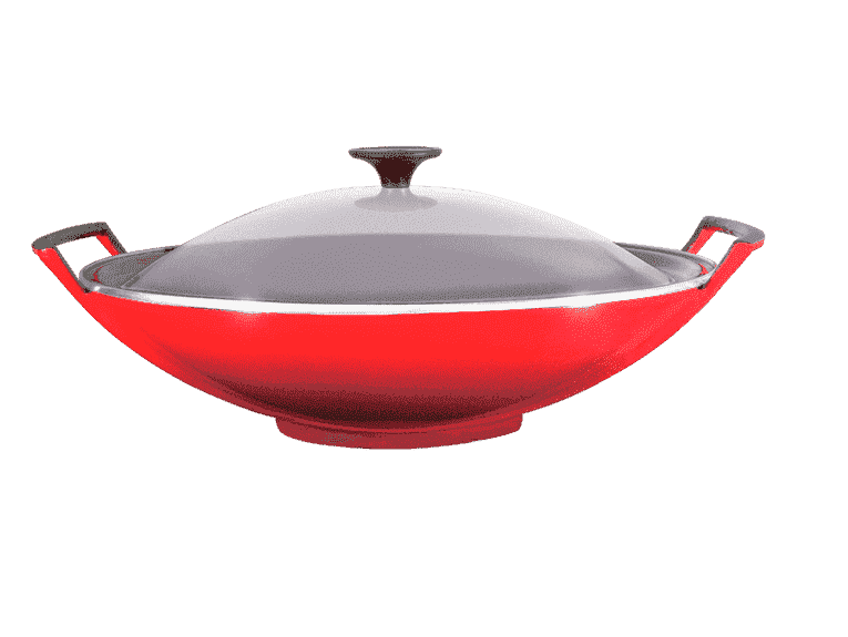 groot Onweersbui Voor u Le Creuset wok met glazen deksel 4,5 liter ø 36 cm gietijzer kersrood |  Kookwinkel Oldenhof